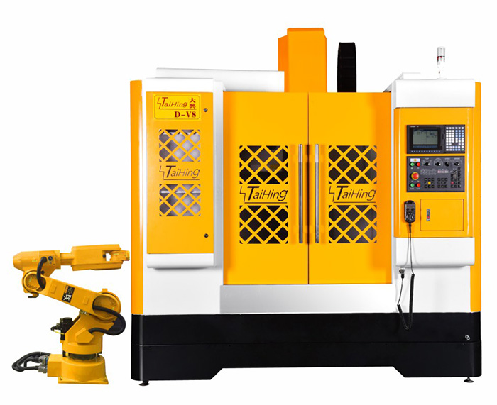 線軌機D-V8（三菱系統）—CNC850三軸線軌機(高速高精密零件立式加工中心機） （帶油霧得理器） 主軸轉速達18000轉 ，帶機械手